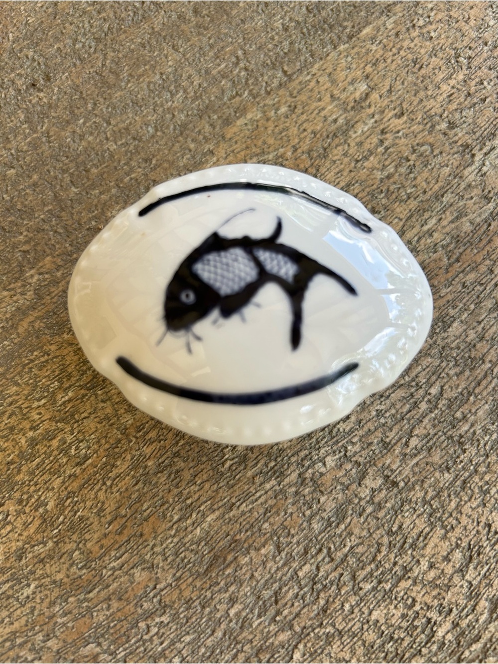 Antique Chinese Porcelain Koi Trinket Dish